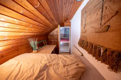 Ein Bett oder Betten in einem Zimmer der Unterkunft Idyllisches Landhaus