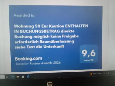 Ein Zertifikat, Auszeichnung, Logo oder anderes Dokument, das in der Unterkunft Wohnung See-Vielfalt Raumüberlassung siehe Text zur Unterkunft ausgestellt ist
