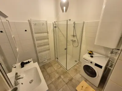 Ein Badezimmer in der Unterkunft appartement bumblebee