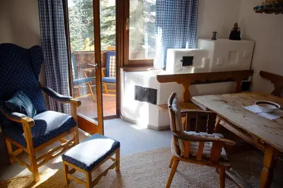 Ein Sitzbereich in der Unterkunft Stylish apartment with balcony
