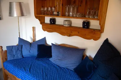 Ein Sitzbereich in der Unterkunft Stylish apartment with balcony