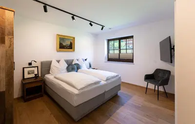 Ein Bett oder Betten in einem Zimmer der Unterkunft Promegggut
