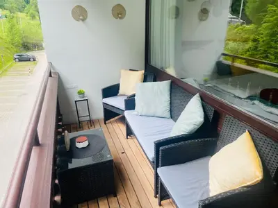 Ein Sitzbereich in der Unterkunft Apartment Bergliebe Bad Goisern