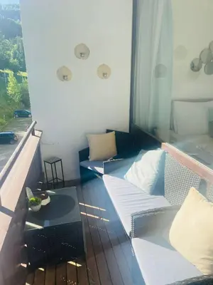 Ein Sitzbereich in der Unterkunft Apartment Bergliebe Bad Goisern
