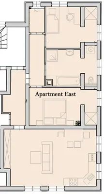Grundriss der Unterkunft Apartment East