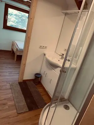 Ein Badezimmer in der Unterkunft Riegleralm