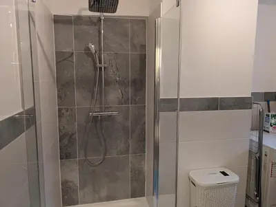 Ein Badezimmer in der Unterkunft BergSeeZauber