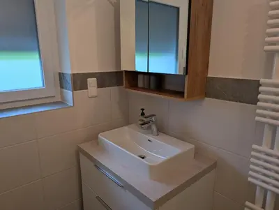 Ein Badezimmer in der Unterkunft BergSeeZauber