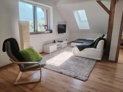 Ein Sitzbereich in der Unterkunft Suite Orchidee - SalzkammerNest