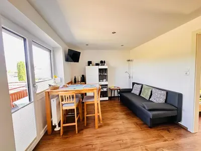 Ein Sitzbereich in der Unterkunft Appartement Traunsteinblick
