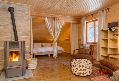 Ein Bett oder Betten in einem Zimmer der Unterkunft Haus Bergblick