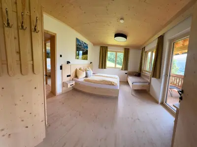 Ein Bett oder Betten in einem Zimmer der Unterkunft Naturchalet Forster