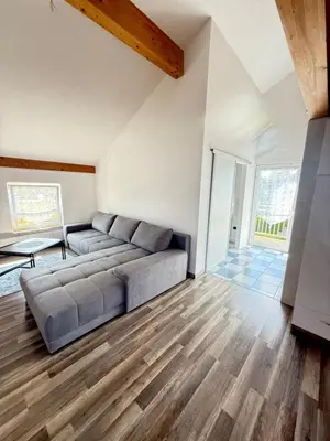 Ein Sitzbereich in der Unterkunft Wohnung in Schwanenstadt