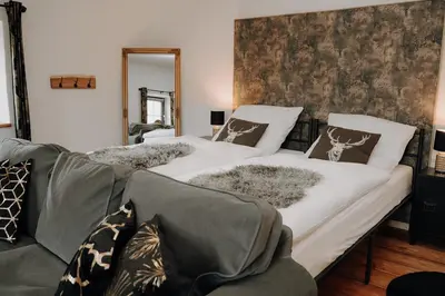 Ein Bett oder Betten in einem Zimmer der Unterkunft Der SteinStadL