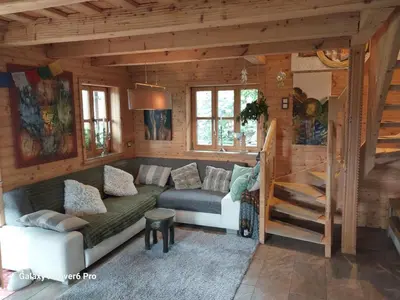 Ein Sitzbereich in der Unterkunft Wohlfühloase nähe Gmunden 5min zum Traunsee Haus mit 2 Schlafzimmer