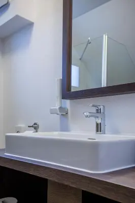 Ein Badezimmer in der Unterkunft Bierhotel Ranklleiten Almtal