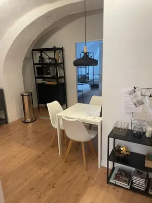 Küche/Küchenzeile in der Unterkunft room4you Lambach