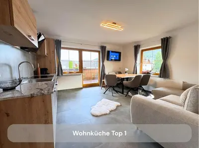 Küche/Küchenzeile in der Unterkunft Meri Appartements im Lungau nahe Obertauern - öffentliche Verkehrsmittel gratis