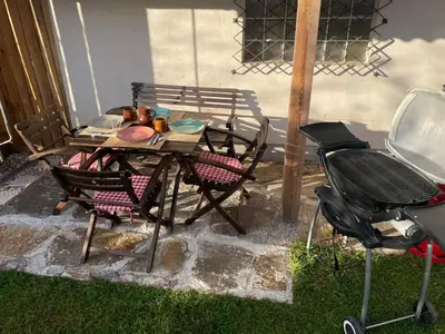 Ein Patio oder anderer Außenbereich in der Unterkunft LaLo Alm XL - Großes Familienchalet mit Loft & Panoramablick - 12 Personen