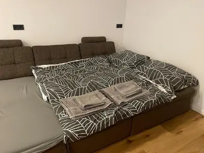 Ein Bett oder Betten in einem Zimmer der Unterkunft Haus in ruhiger Lage, 20 Minuten zum RedBull Ring