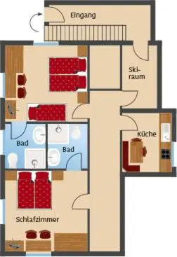 Grundriss der Unterkunft Appartement Wöhrer