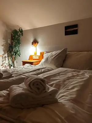 Ein Bett oder Betten in einem Zimmer der Unterkunft Ferienwohnung Hubenbauer