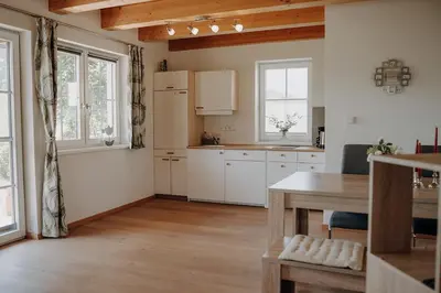 Küche/Küchenzeile in der Unterkunft Stöckelwohnung, Ferien im Grünen