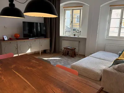 Ein Sitzbereich in der Unterkunft Mones Traunseeblick