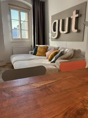 Ein Sitzbereich in der Unterkunft Mones Traunseeblick