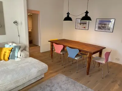 Ein Sitzbereich in der Unterkunft Mones Traunseeblick