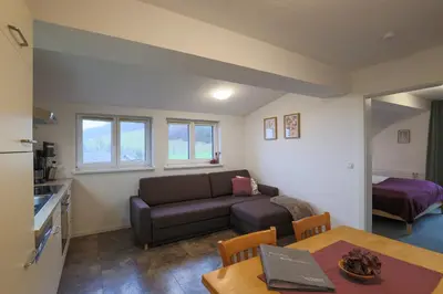 Küche/Küchenzeile in der Unterkunft Bachbauer am Attersee