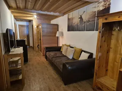 Ein Sitzbereich in der Unterkunft Achthütte