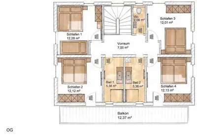 Grundriss der Unterkunft AAF - Comfort Chalet Bergzeit