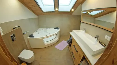 Ein Badezimmer in der Unterkunft Chalets Frauenalpe