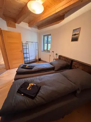 Ein Bett oder Betten in einem Zimmer der Unterkunft Geschlossen - FeWO
