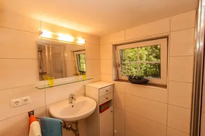 Ein Badezimmer in der Unterkunft Bauernhaus Lammertal