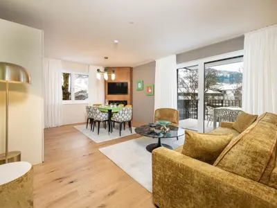 Ein Sitzbereich in der Unterkunft Amadeus Private Residences Schladming