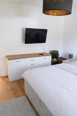 Ein Bett oder Betten in einem Zimmer der Unterkunft Das Litzldorf