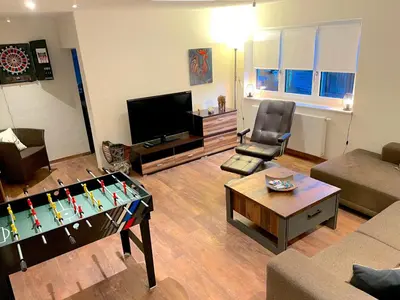 Ein Sitzbereich in der Unterkunft Stoltzis Appartement
