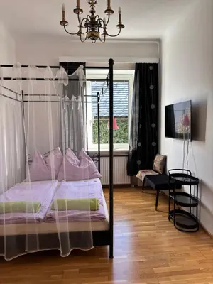 Ein Bett oder Betten in einem Zimmer der Unterkunft Ferienwohnung Hakuna Matata