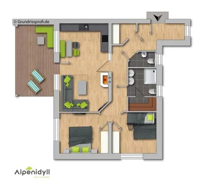 Grundriss der Unterkunft LandLiebe Aich by Alpenidyll Apartments