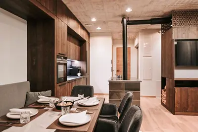 Küche/Küchenzeile in der Unterkunft Alpin Chalet Dachsteinhaus