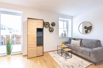 Ein Sitzbereich in der Unterkunft Murleben Appartements