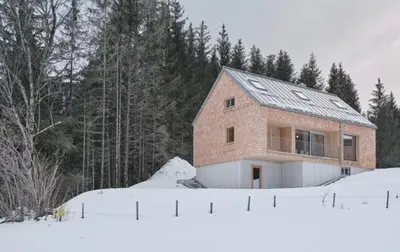 Z91 - Skandi-Architektenhaus mit Bergblick im Winter