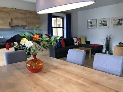 Ein Sitzbereich in der Unterkunft Appartement Schwab Ski in-Ski out by Schladmingurlaub