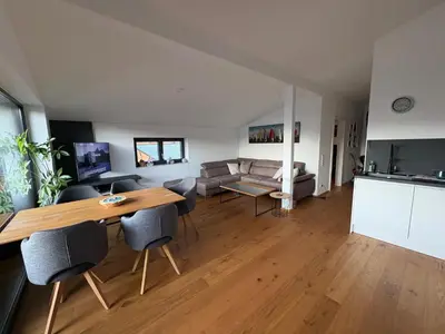 Ein Sitzbereich in der Unterkunft Traunsee Appartement 1