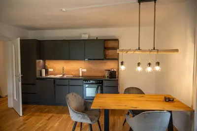 Küche/Küchenzeile in der Unterkunft Dorfplatzl Loft