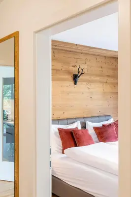 Ein Bett oder Betten in einem Zimmer der Unterkunft Dorfplatzl Loft