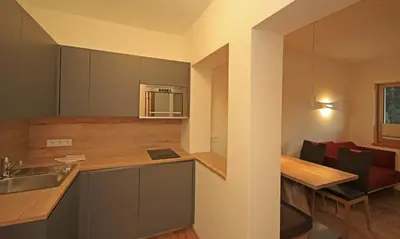 Ein Sitzbereich in der Unterkunft Chalet Findeisen