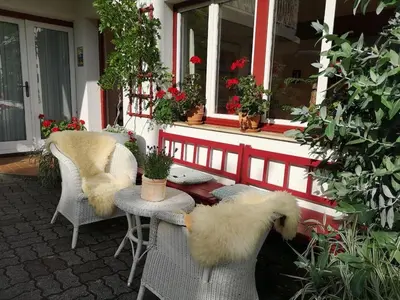 Ein Balkon oder eine Terrasse in der Unterkunft Holiday apartment with 1 bedroom